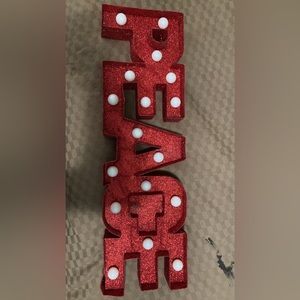 Red Sparkling Peace Sign